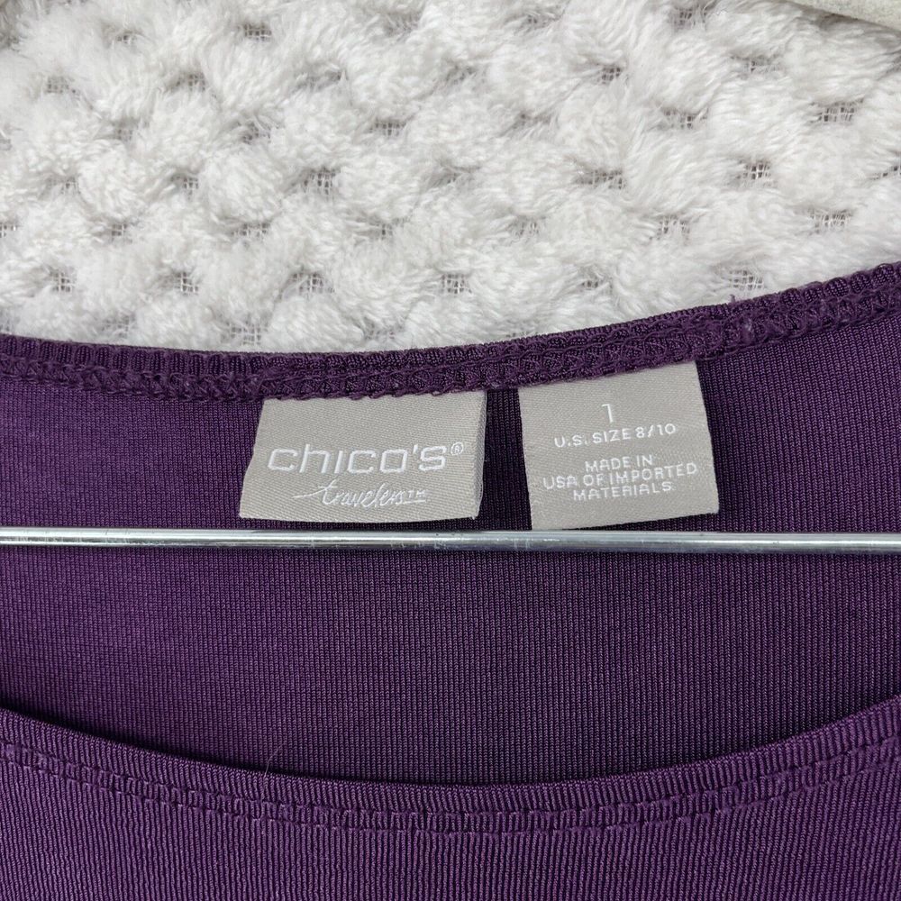 Chico's Women’s Purple Bell Sleeve Top, Size 8-10 - Picture 2 of 9
